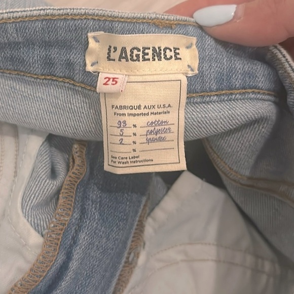 🔥 L’AGENCE Luna Chain-embellished Distressed Jeans size 25 - Picture 5 of 6
